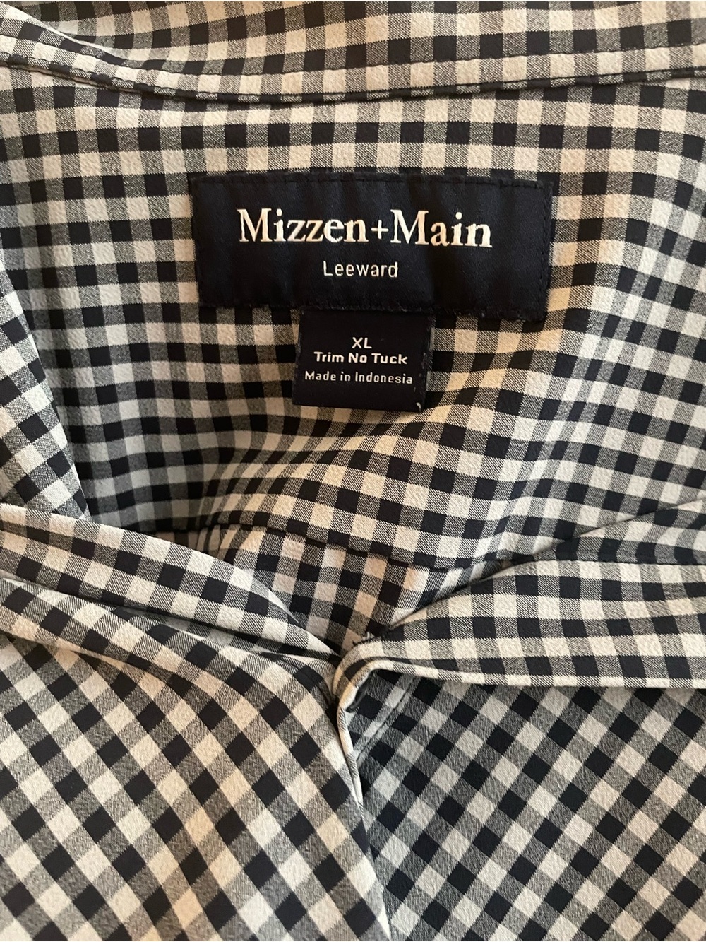 Mizzen+Main Black and White Gingham Long-Sleeve Shirt - Picture 4 of 4